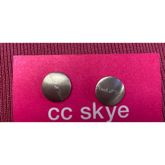 Vintage Y2K Earrings 2000s CC Skye Sterling Silver Rock N' Roll Button Pierced - Picture 1 of 4